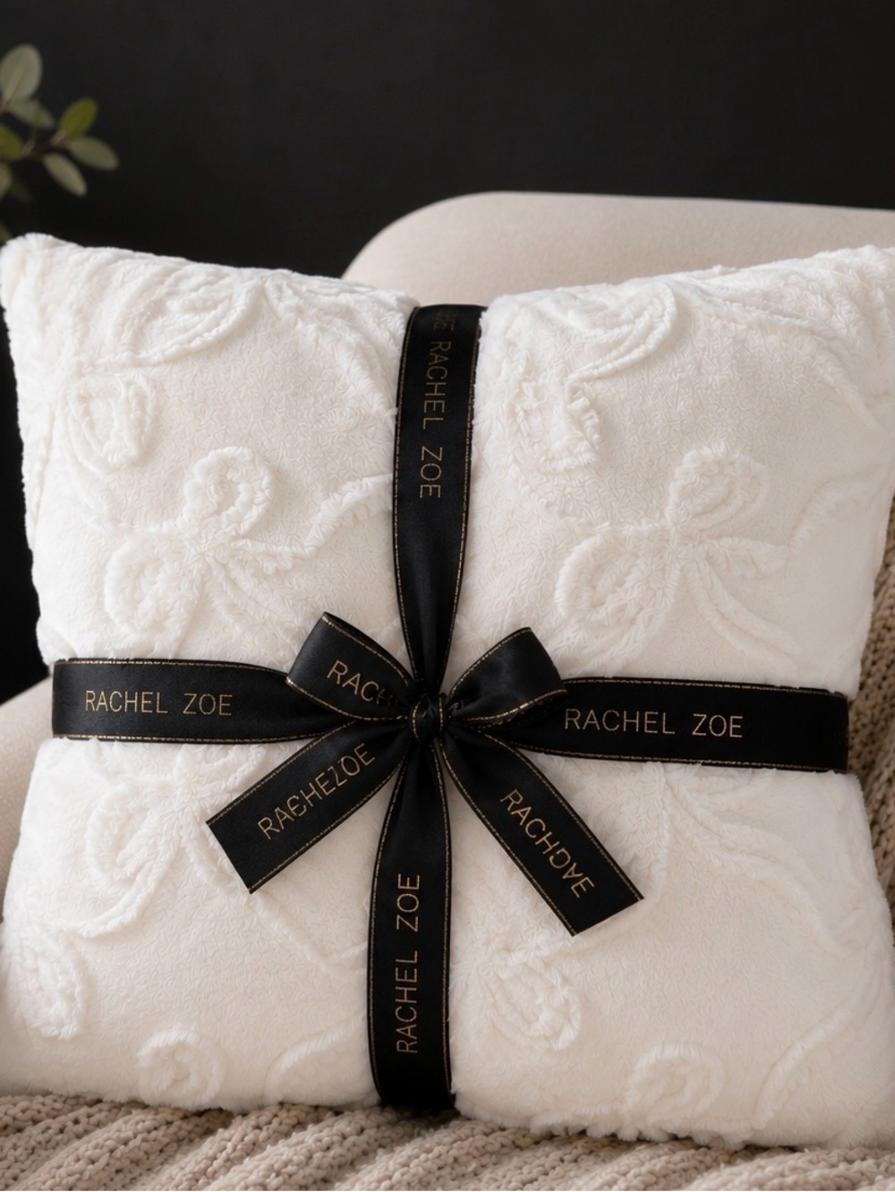 Rachel Zoe pillows -set of two Cream Plush Luxurious Faux Fur Pillows